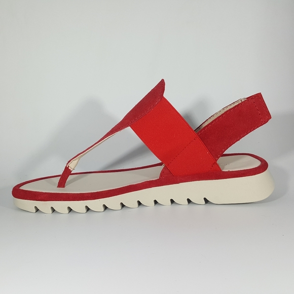 The Flexx Red Suede T Strap Sandal - Picture 3 of 4